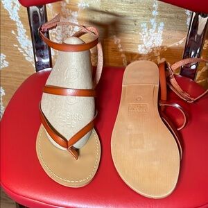 J. Crew Brown Leather Strappy Sandals